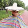 Mexican Style Straw Hats Wide Brim Colorful Men Women Summer Outdoor Sun Hat Large Size Cool Raffia Sombrero for Halloween Party