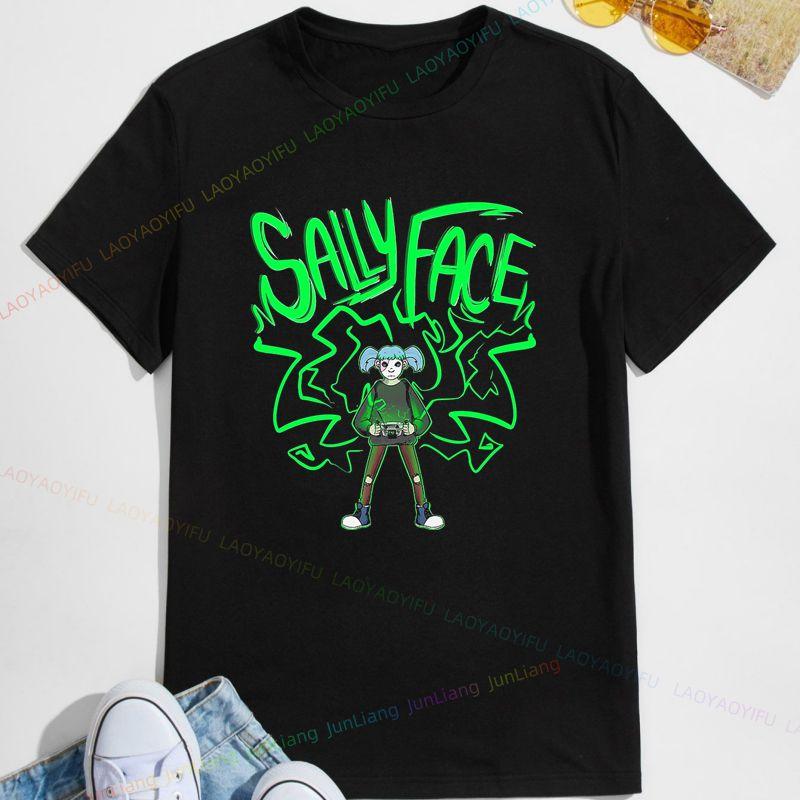 Мужская Женская Футболка Sally Face Магическая Маска Готическая Ретро Футболка Sally Face Классический Узор Футболка