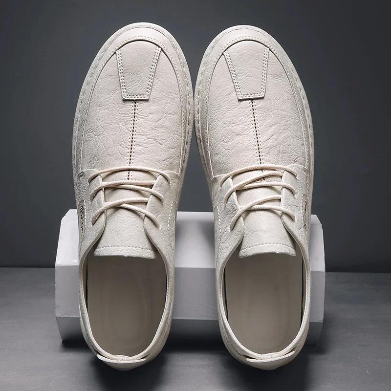 Обувь для мужчин Новые кожаные туфли мужские кроссовки на шнуровке повседневные черные балетки корейский стиль роскошные повседневные лоферы