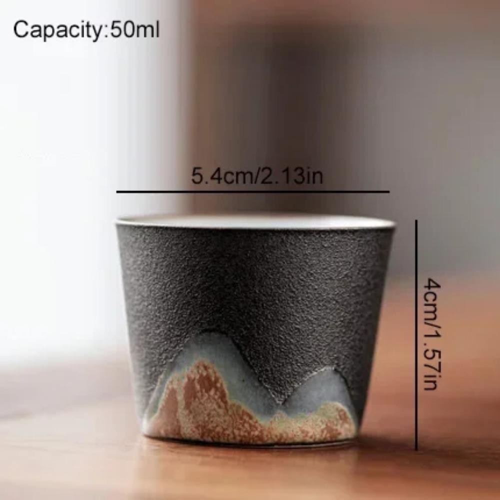 50 мл/55 мл Чашка для чая ручной работы в форме горы, Ретро керамическая чашка для чая, Набор для чая Кунг-фу, Кофейная чашка, Маленькая чашка для воды, Фарфоровая чайная посуда