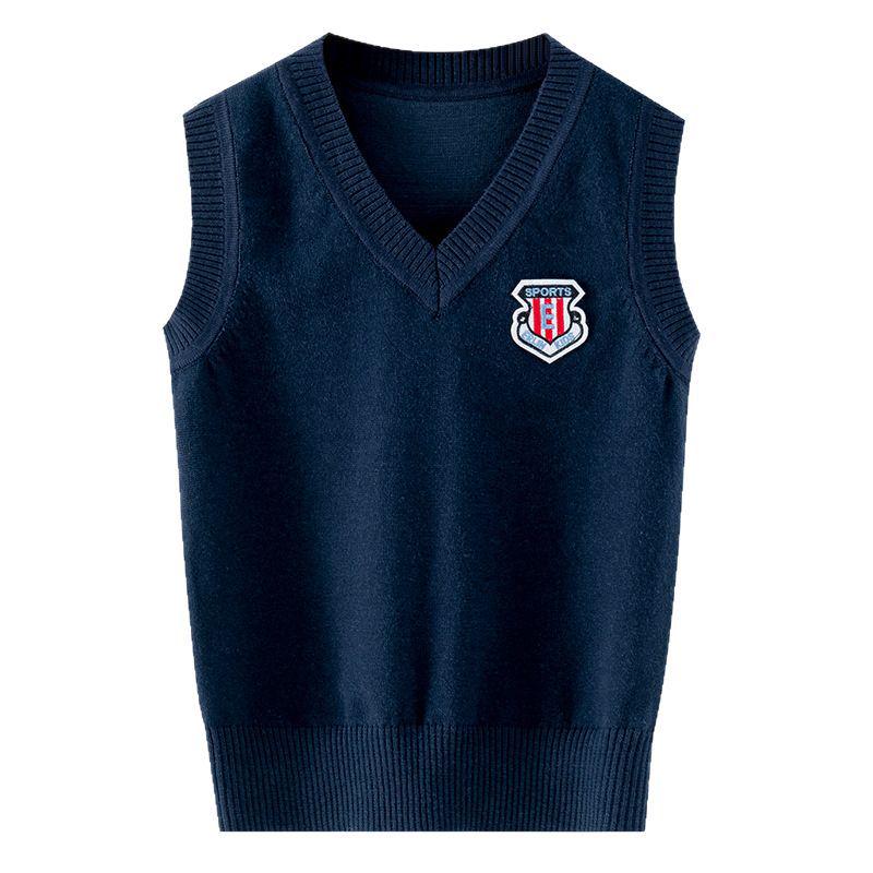 Вязаный жилет-свитер для корейских детей на осень 2025 года - стиль колледжа для девочек и мальчиков