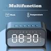 Настольные часы Bluetooth Беспроводное аудио Мини-светодиодное зеркало Цифровой будильник Температура выходного дня Дисплей Настольные часы