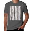 Abstract Grey Stripe TShirt Casual Loose Fit Short Sleeve TShirt