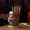 Resin Crafts Skulls Pencil Storage Bucket Funny Skeleton Toothbrush Holder  Ghost Festival