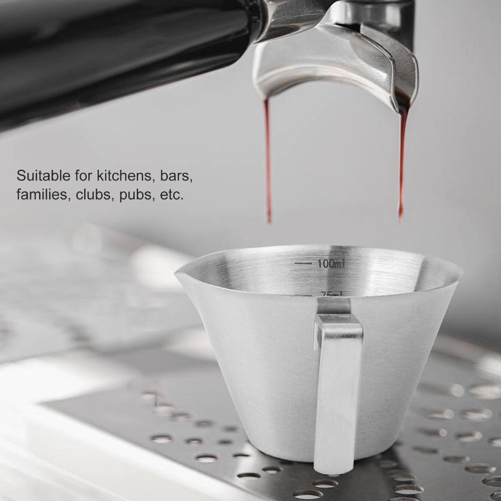 Stainless Steel Coffee Measuring Cup V-Shaped Mouth Espresso Cup Pouring Cup  Coffee Brewing