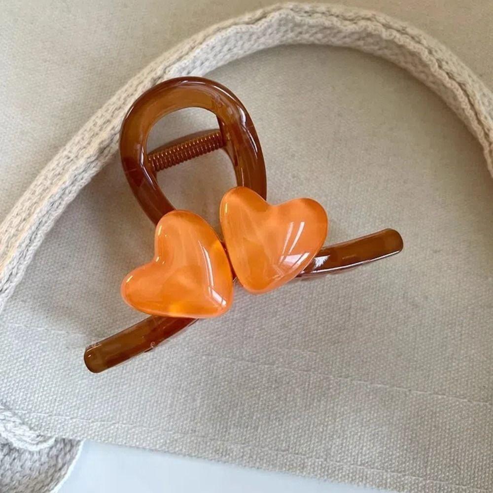 Headwear Heart Shark Clip Korean Style Resin Shark Clip Hair Accessories Love Hair Claw  Festival