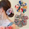 Korea Oversized Print Scrunchies For Women Big Flower Hair Bands Girl Elastic Hair Tie Large Pink Hairband Crunchy for Hair Rope