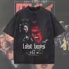 2026 Hot Sale Acid Washed Oversized T-shirt The Lost Boys Washed Graphic T-shirt Men Women Street Hip Hop Fashion Cotton Female Male Clothing
