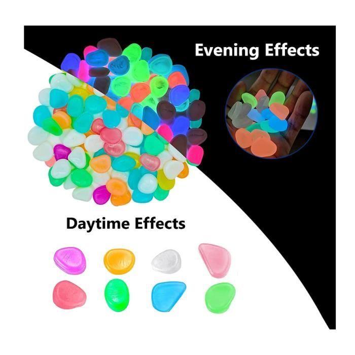 Fluorescent Pebbles - 300 Pieces - Natural Resin - White - Aquarium Decoration