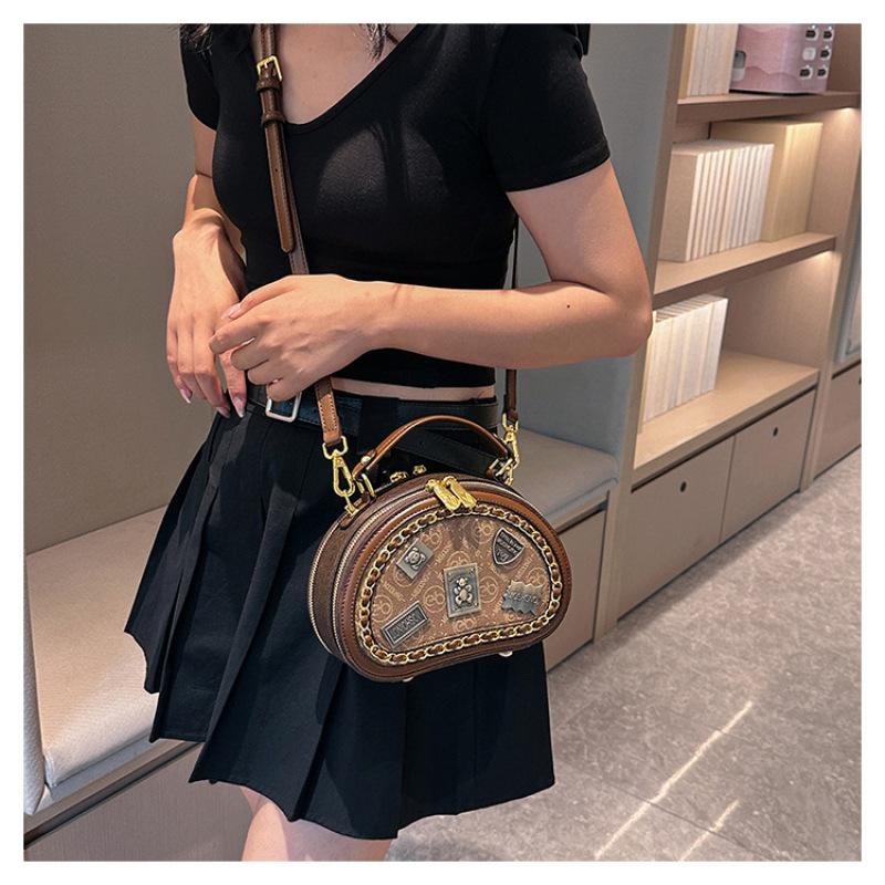 Tooxika Новая модная простая ретро-сумка-значок, популярный стиль, женская универсальная сумка-мессенджер через плечо, маленькая круглая сумка