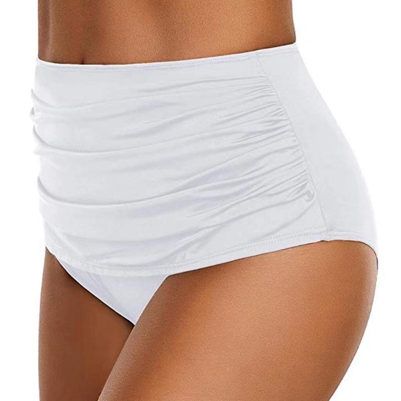 Женские плавки-бикини с высокой талией, плавками и рюшами