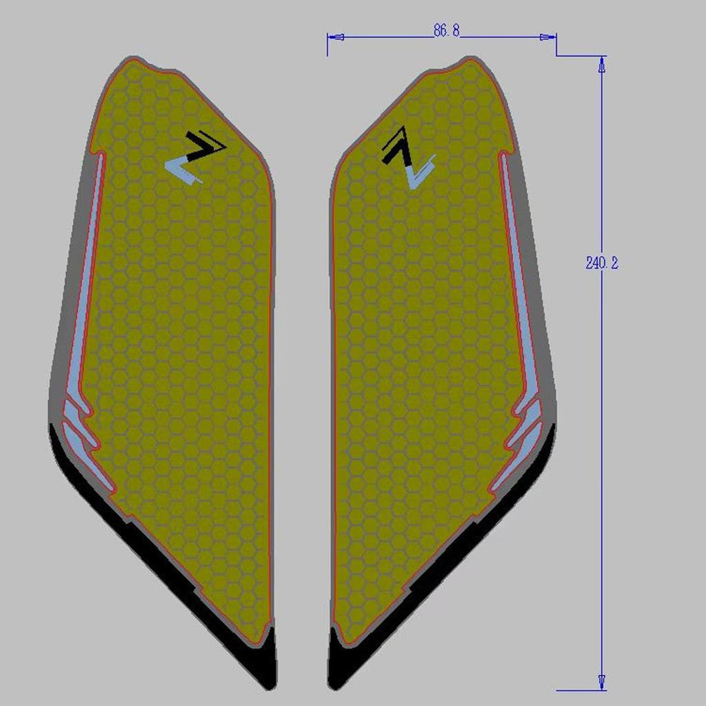 BYEMTTY Traction Pad Tank Kit for Kawasaki Z900 2017-2025 (Black)