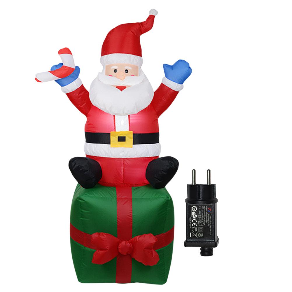 Светодиодная надувная милая игрушка, надуваемая воздухом, освещенное украшение в виде Санта-Клауса, светящаяся гигантская модель, украшение для рождественской садовой вечеринки