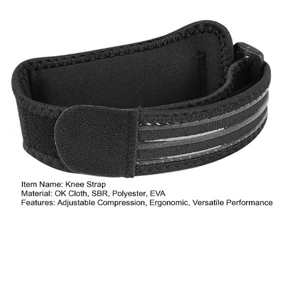 Knee Strap with Adjustable Compression for Patellar Tendon Support Ergonomic Silicone Pad Anti-Slip Design Knee Support Band