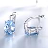 Umcho Oval Nano Sky Blue Topaz Gemstone Clip Earring