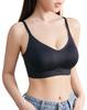PRESSLIM Fluffy Lift Strap Seamless Bra Seamless Wireless Half Top Bra Underwear (Black/S Size) Women's