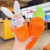 10cm Cute Creative Carrot and Rabbit Plush Doll Detachable Transformed Rabbit Carrot Bag Pendant for Easter Basket Gift for Kid