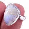 Natural Rainbow Moon Stone Gemstone Handmade 925 Sterling Silver Ring S.7 K2G32