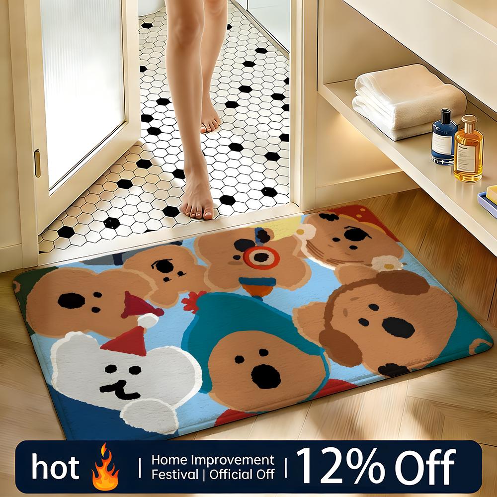 Soft Absorbent Non-Slip Rug Character Dinotaeng Floor Mat Home Decor Doormat Bedroom Floor Mat Shower Carpet