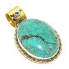 Подвеска из натурального тибетского бирюзового двухцветного стерлингового серебра 925 пробы 1,25'' p3h20