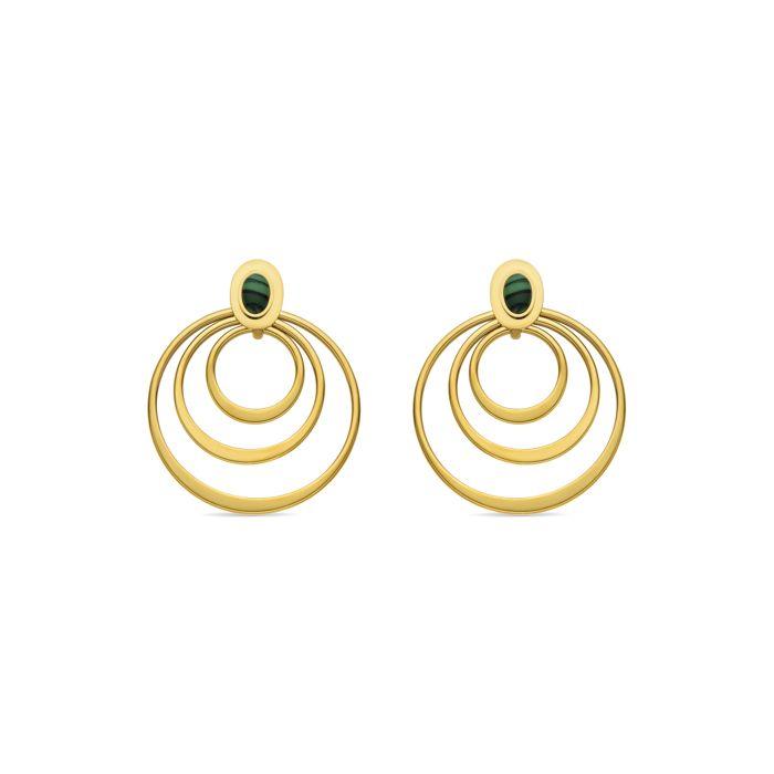 Boucles d'oreilles Luxenter avec Malachite finition or 18k - Hask