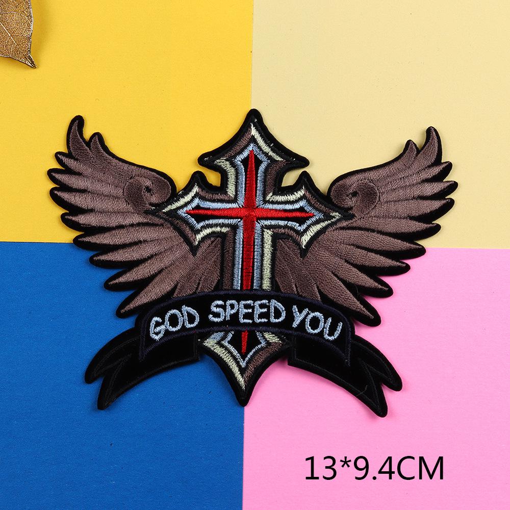 Мужская кожаная куртка в стиле панк для мотоцикла с вышитыми нашивками своими руками - дизайн с изображением орла и черепа