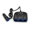 12-24V 3 Way Автомобильный прикуриватель Разветвитель USB-адаптер питания зарядного устройства