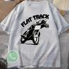 Мужская футболка с принтом Flat Track Motorcycle Racing, спортивный костюм, хлопок, повседневная спортивная одежда, круглый вырез, пуловер, короткий рукав, летняя уличная одежда