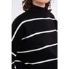 Women's Diamond Patterned Black High Collar Knitwear Sweater