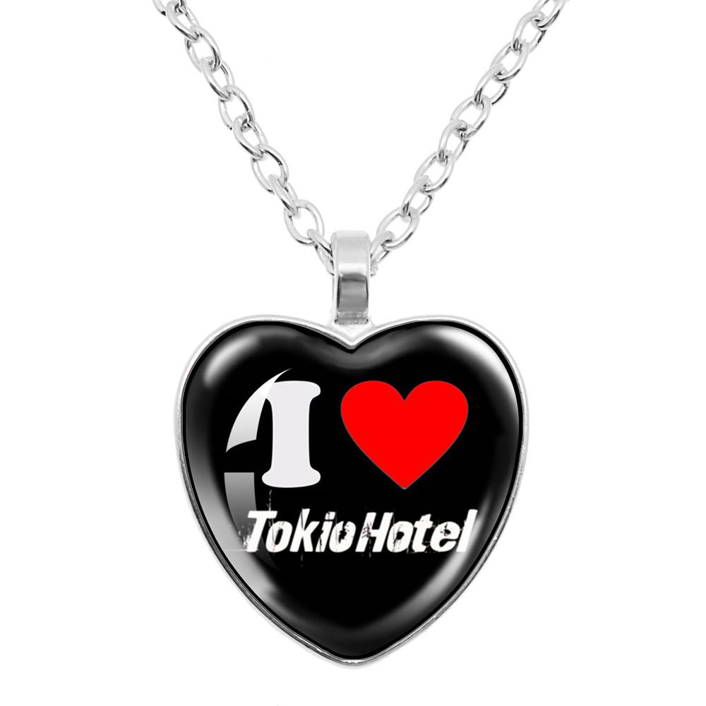 Ожерелье-подвеска Tokio Hotel Рок-группа Билл Каулитц Музыка Певец Фото Стекло Сердце Форма Ожерелье Украшение Шарм Подарок для Фанатов