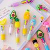 Cute 4-Color Ballpoint Pen Animal Toppers Retractable Cartoon Pens 0.7mm Tip Novelty Writing Pen for School Supplies