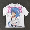 2026 новая хлопковая футболка унисекс и женская Neon Genesis Evangelion 2026 лето мультяшный принт свободный повседневный топ с коротким рукавом