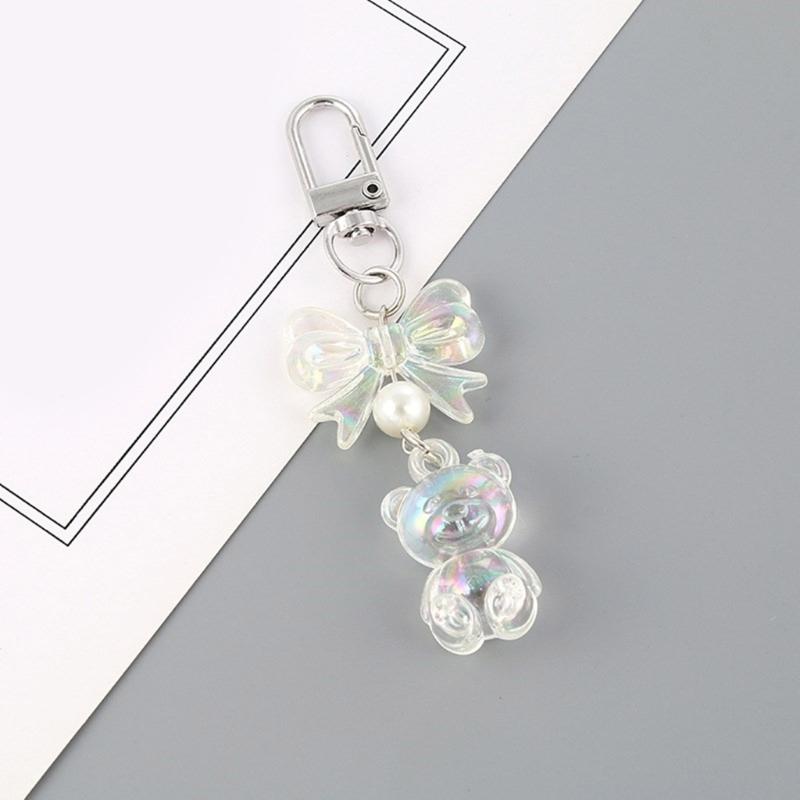 Очаровательный брелок-подвеска в виде медвежонка, стильные брелоки с бантиком, многофункциональная подвеска для сумки, держатель для ключей, подходит для пар