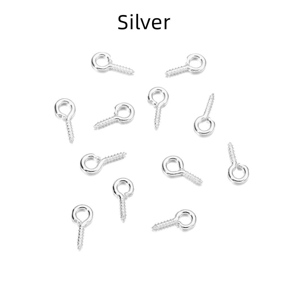 300/500pcs Mini Screw Pendants Eyepin Keychain HookThreaded Pin Fitting DIY Jewelry Bracelet Necklace Making Accessories