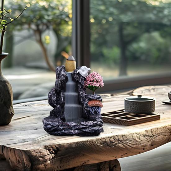 Курильница с обратным потоком, эффект водопада, держатель для благовоний Zen, конусная курильница с водопадом для медитации в домашнем офисе