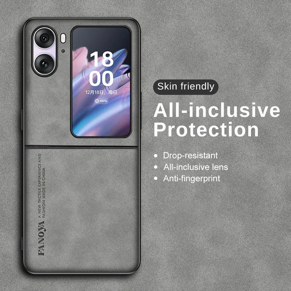 Lambskin Leather Case For OPPO Find N2 N3 Flip 5G FindN2 N3 Flip CPH2437 PGT110 Camera Shockproof Soft Bumper Cover Coque