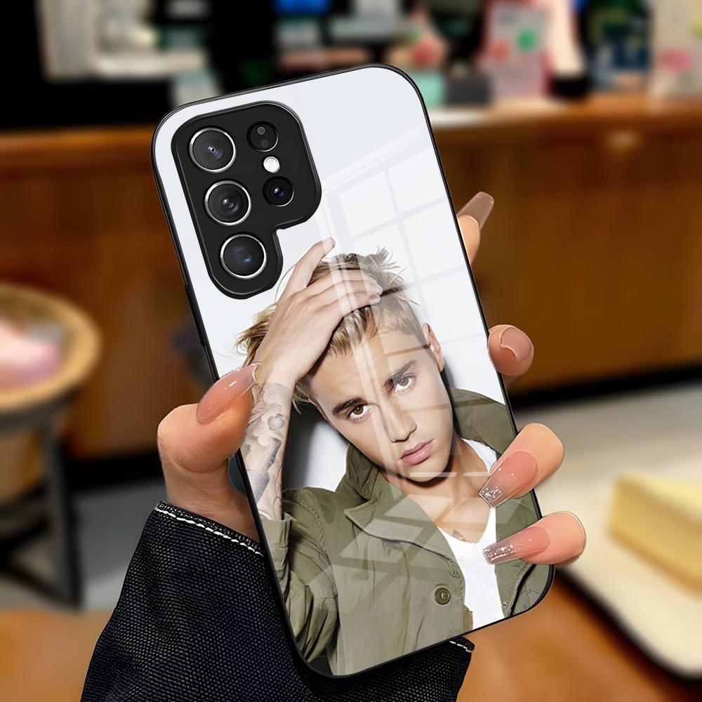 Чехол для телефона с изображением певца J-Justin B-Bieber для Samsung S26 S25 Plus S20 S20 Plus S22 Ultra S23 FE S21 Plus S21 Ultra Стеклянная крышка