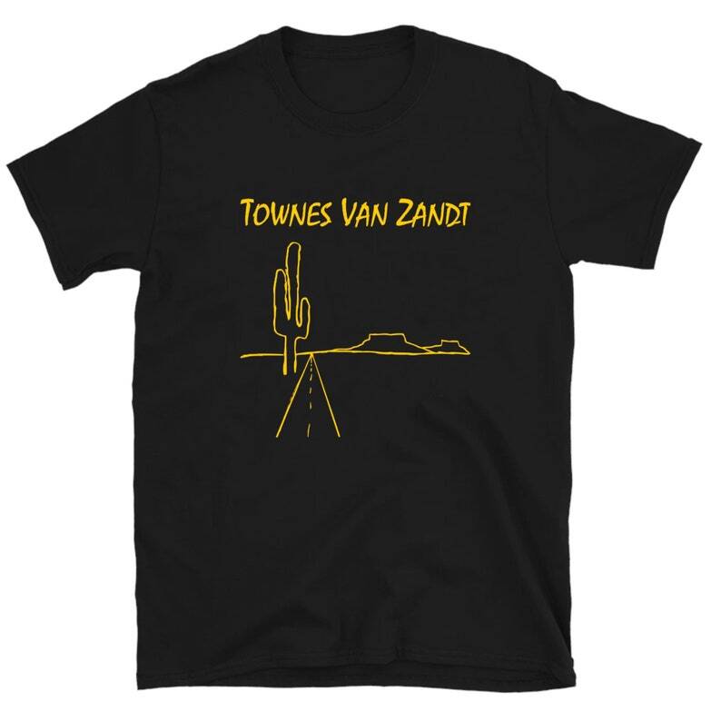 HOT Townes Van Zandt Road t-shirt classic graphic shirt 100% cotton Unisex T-Shirt