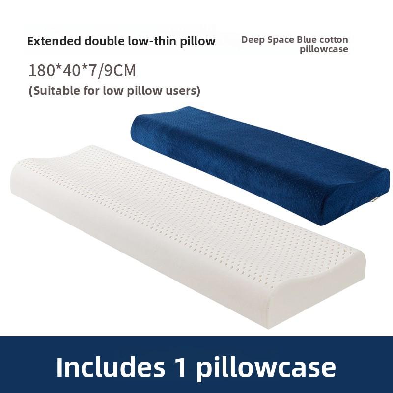 Natural Latex Long Pillow Double Size Extended Children Couples Massage Neck Support Bedding Accessories Soft Hard Adjustable