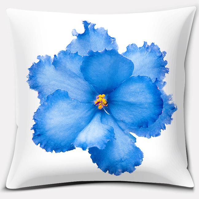 Modern Blue Flowers Collection Doublesided Printed pillow cover Short plush Suitable living rooms bedrooms throw cushion cover