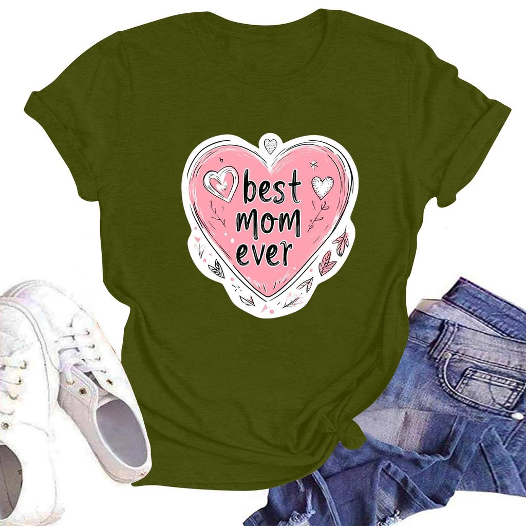 Женская повседневная футболка с круглым вырезом и короткими рукавами с принтом