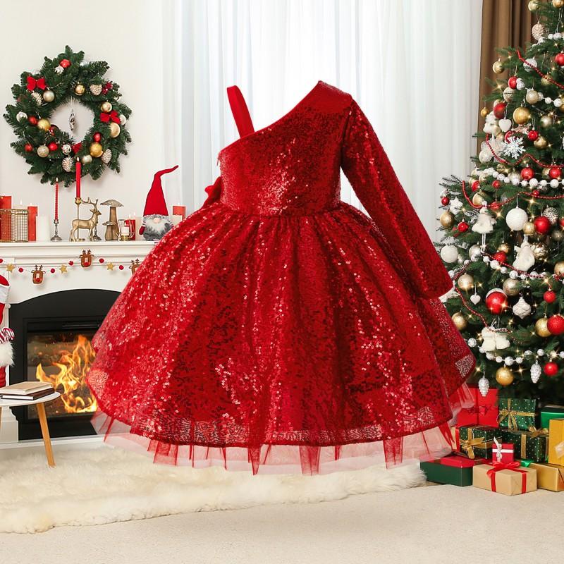 Red Sequin Princess Dress Girls 4-7 Y.O. Formal Event Performance
