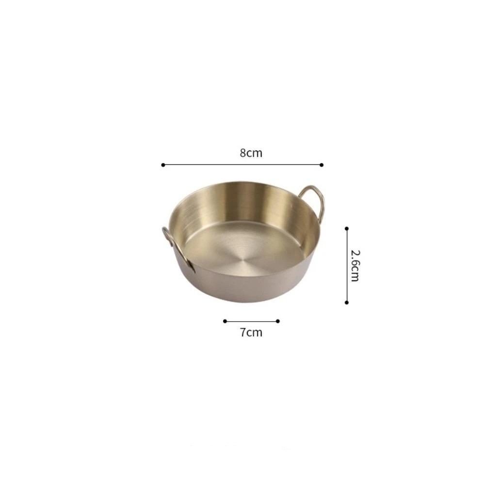 Round Two-Ear Snack Dish 304 Stainless Steel Dual Handle Bowl New Seasoning Cup Kitchen Use
