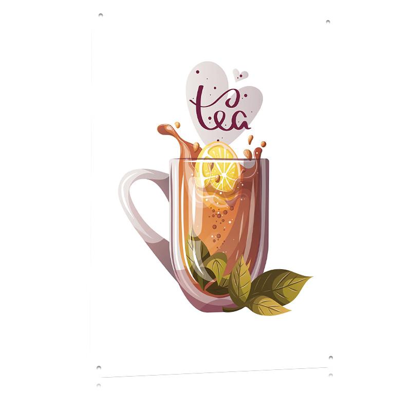 Lemon Tea D Texture Metal Poster Customized Wall Art Tin Sign Gift for Mancave Gaming Room Decoration Cozy Home Decorations