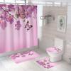 4 шт., водонепроницаемая и моющаяся занавеска для душа с бабочкой и набор ковриков для ванной, занавеска для душа в ванной комнате