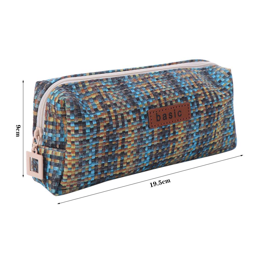 Kawaii Woven Pencil Case INS Simplicity Pen Bag Cosmetic Storage Bag Student Supplies