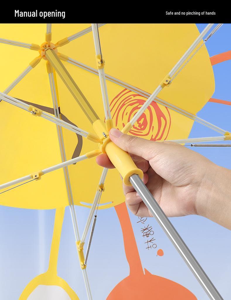 Детский безопасный прозрачный зонт с мультяшным рисунком: Автоматический, Дизайн с круглыми углами для мальчиков и девочек детского сада