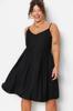 Women's Style Plus Size Black V-Neck Woven Dress