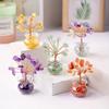 7pcs Handmade Mini Crystal Tree Made of Natural Crushed Stones Exquisite Home Decorations, Valentine'S Day Gifts, Crystal Crafts