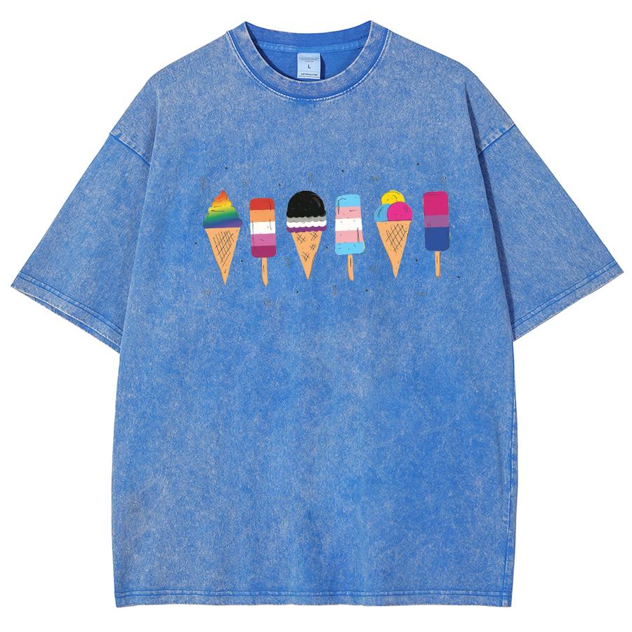 Свободная футболка с круглым вырезом, выстиранный деним, симпатичный принт, тренд, удобная повседневная одежда в стиле ретро для улицы, топы